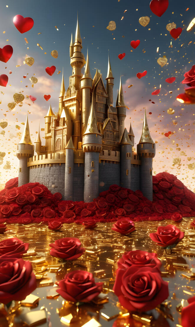 a large group of roses in front of a building