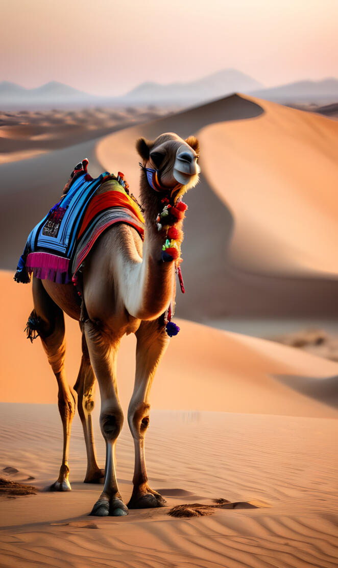 A camel in desert