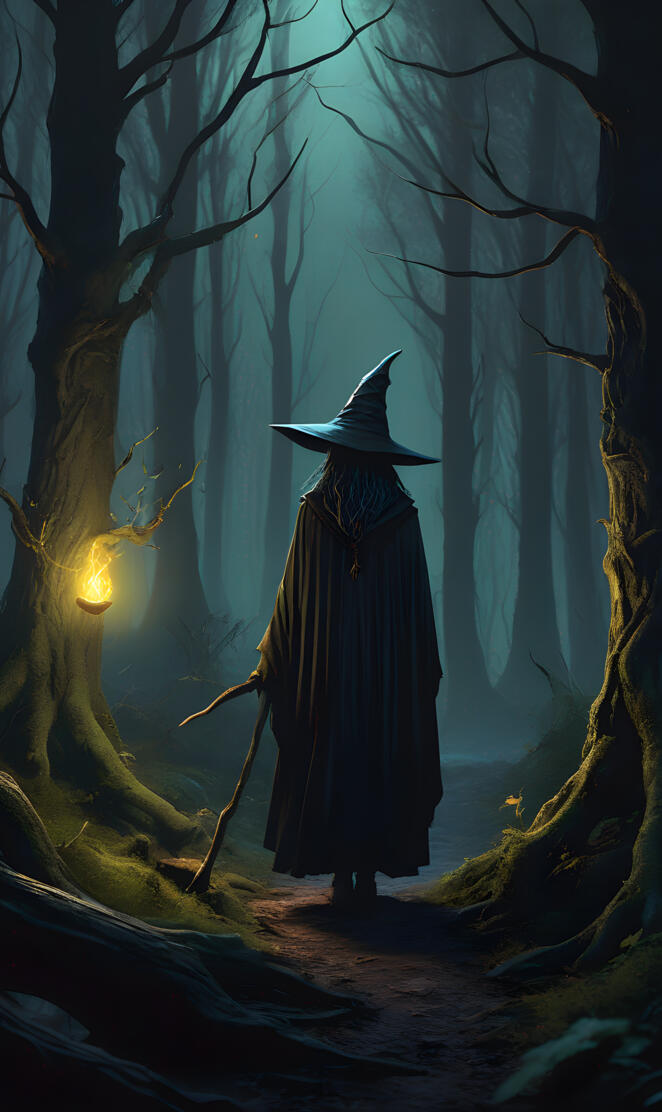 a person in a robe and a bird on a tree