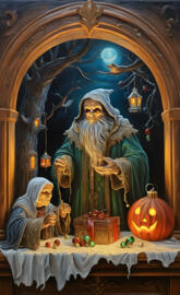 a painting of a religious figure