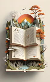 a book with a decorative figure