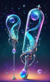 a pair of blue and purple robot figures