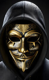 gold guy fawkes mask 2