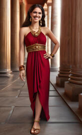 Roman Empire-a woman in a red dress