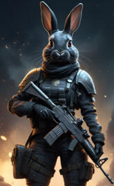 Bunny with Assault Rifle