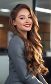 Office ladies-a woman with long hair