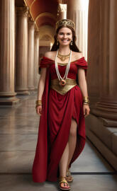 Roman Empirea woman in a red dress