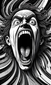 a person with a large mouth