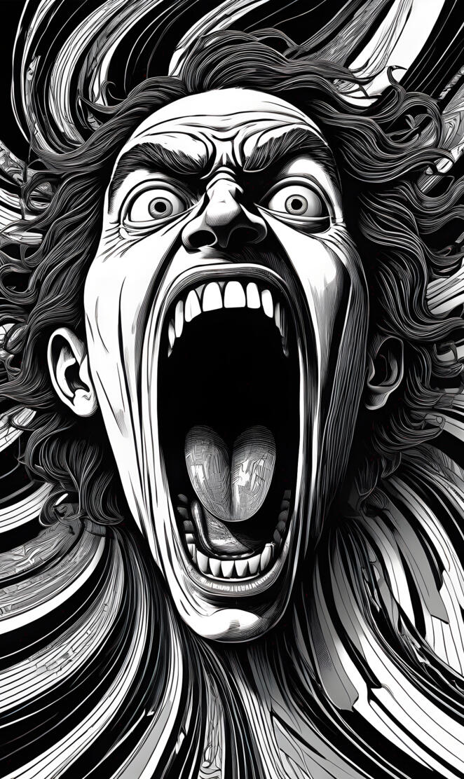 a person with a large mouth