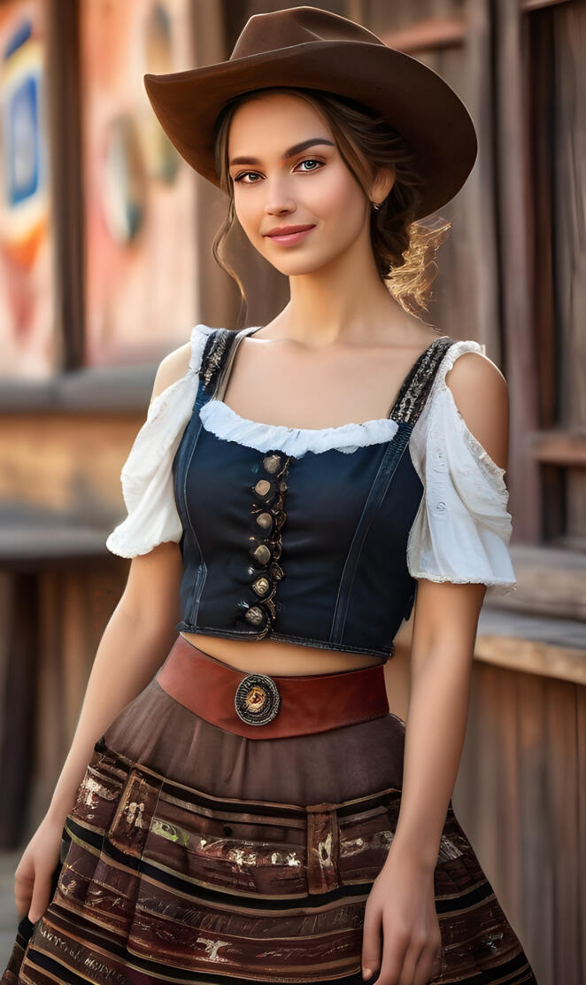 Wild West-a woman wearing a hat