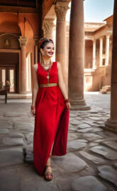 Roman Empire-a white in a red dress