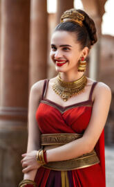 Roman Empire-a woman in a red dress