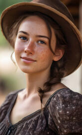 Wild West-a woman wearing a hat