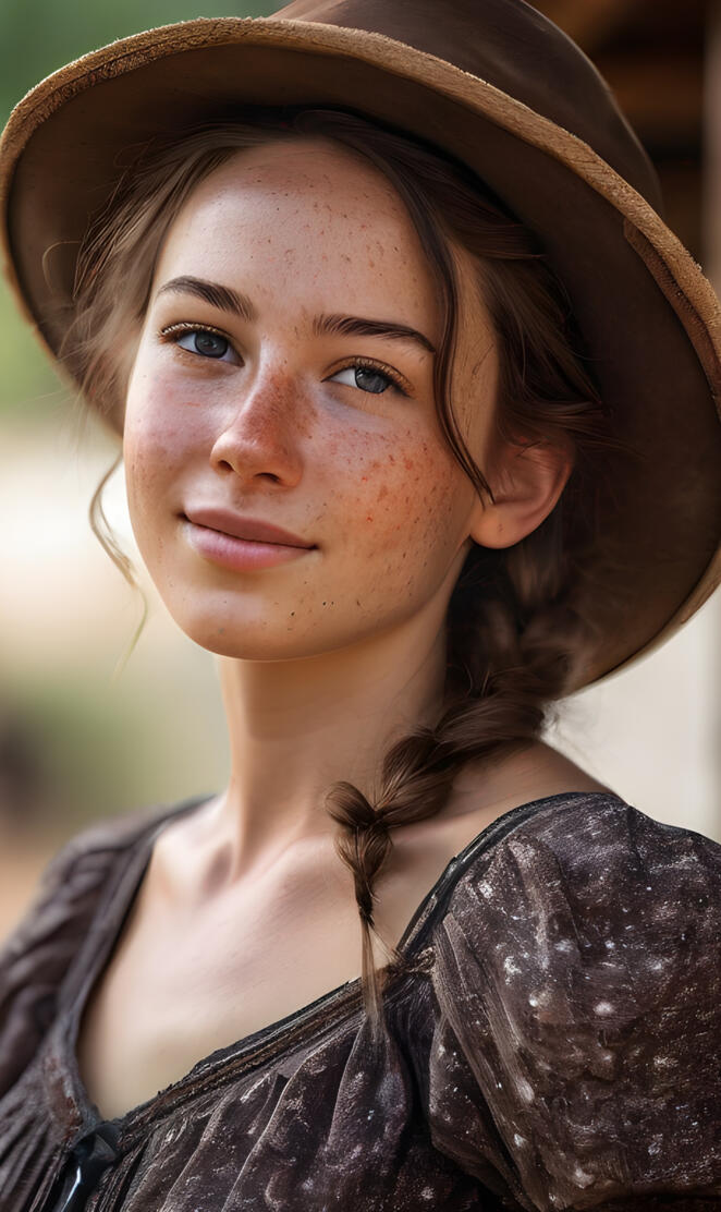 Wild West-a woman wearing a hat
