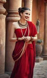 Roman Empire-a woman in a red dress