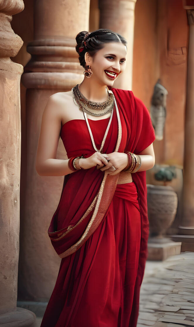 Roman Empire-a woman in a red dress