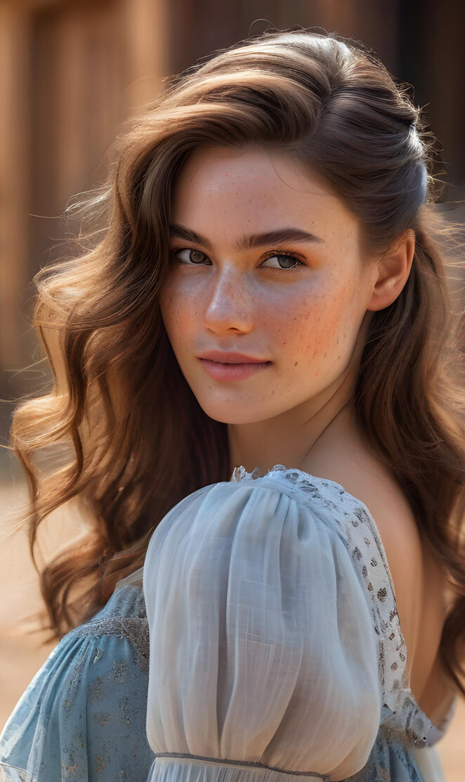 Wild West-a woman with long hair