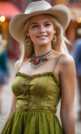 Wild West-a woman wearing a hat