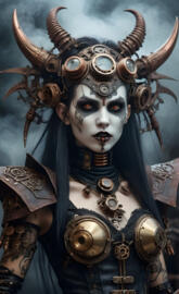 vampire demon queen/in steampunk