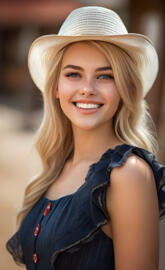 Wild West-a woman wearing a hat