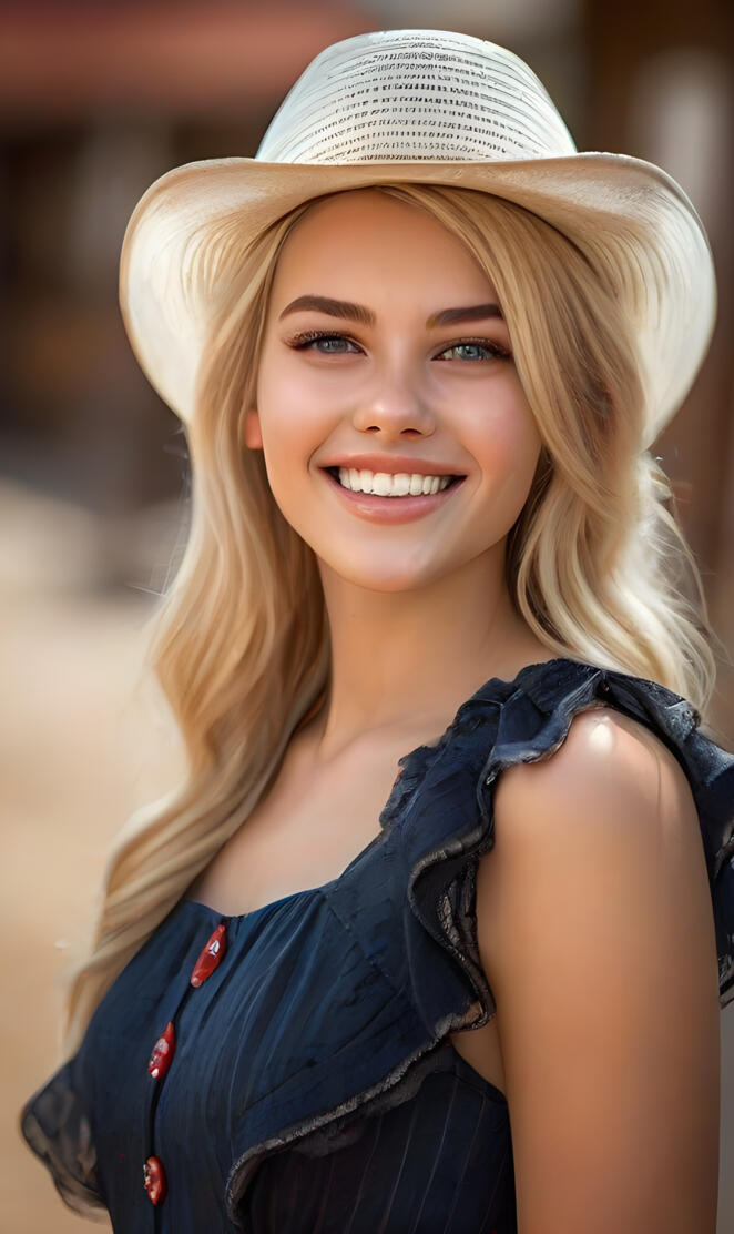 Wild West-a woman wearing a hat