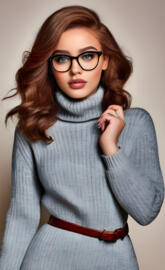 a woman wearing glasses