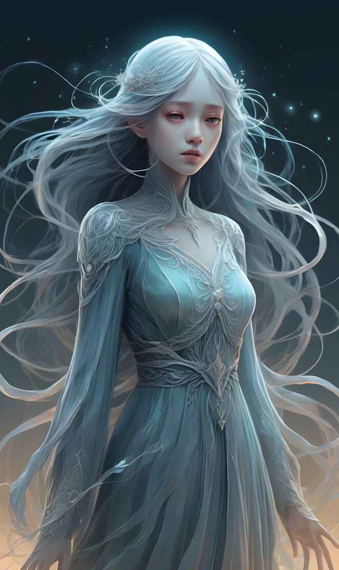 a woman with long hair