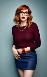 a woman wearing glasses