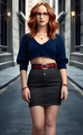 a woman wearing glasses