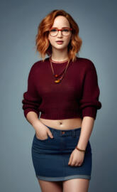 a woman wearing glasses