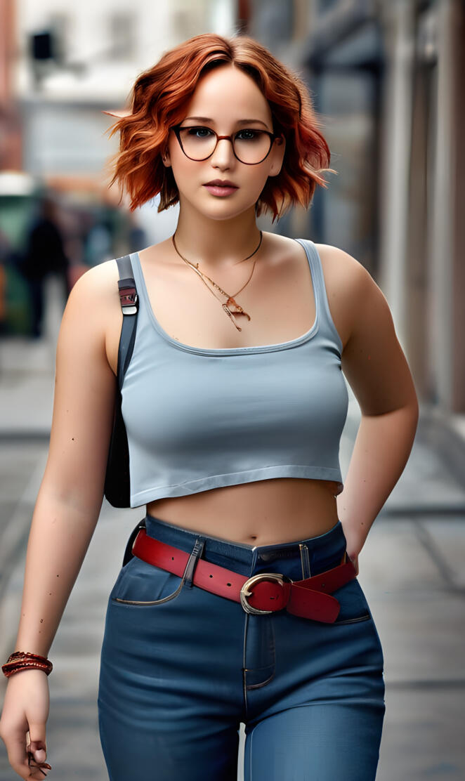 a woman wearing glasses