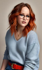 a woman wearing glasses