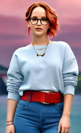 a woman wearing glasses