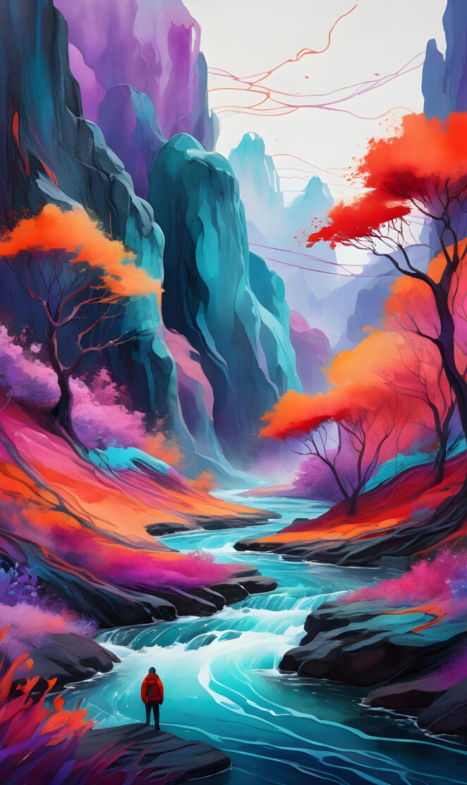 a person walking on a road with a large explosion behind them