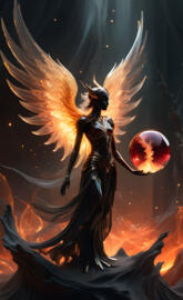 a person with a planet in the background