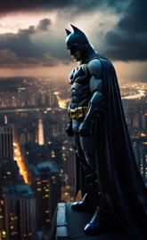 THE BATMAN LOOKING DOWN TO GOATHAM