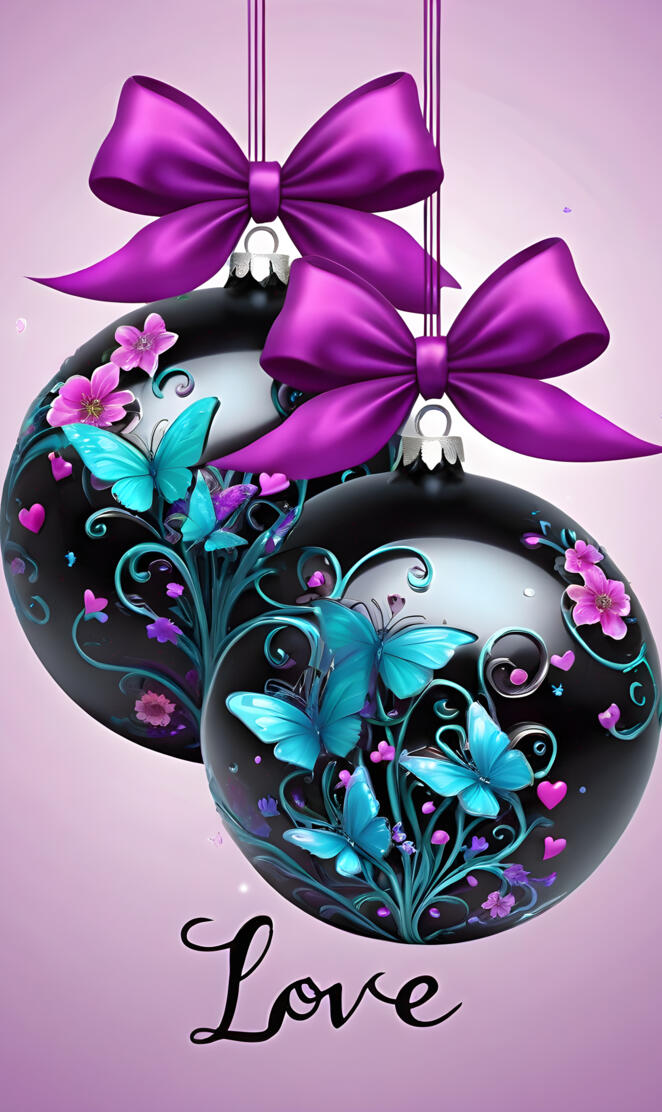 butterfly and love ornament