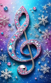 Pink and blue treble clef
