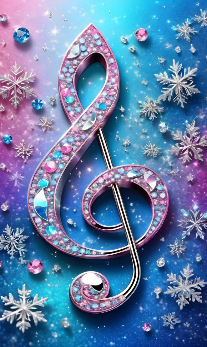 Pink and blue treble clef