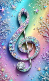 rainbow diamond treble clef