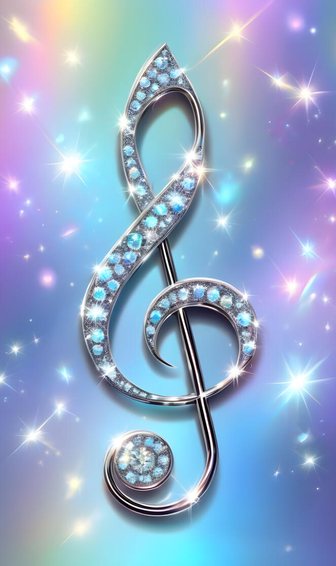 dreamy diamond treble clef