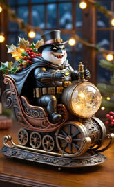 a statue of a person in a carriage with flowers