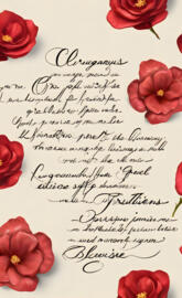a note with roses