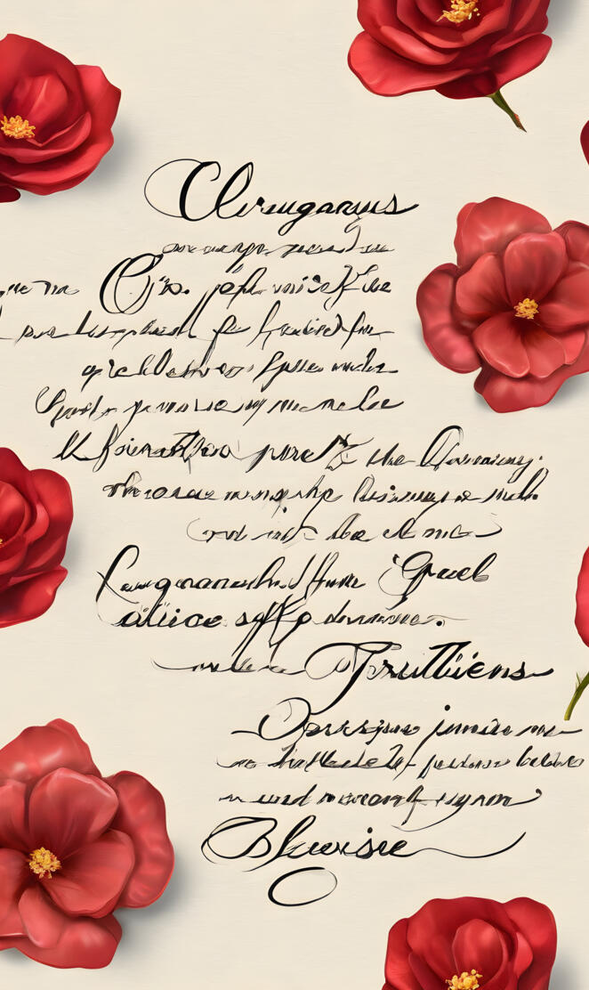 a note with roses