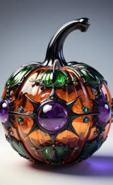 Compass Glass Halloween Pumpkin