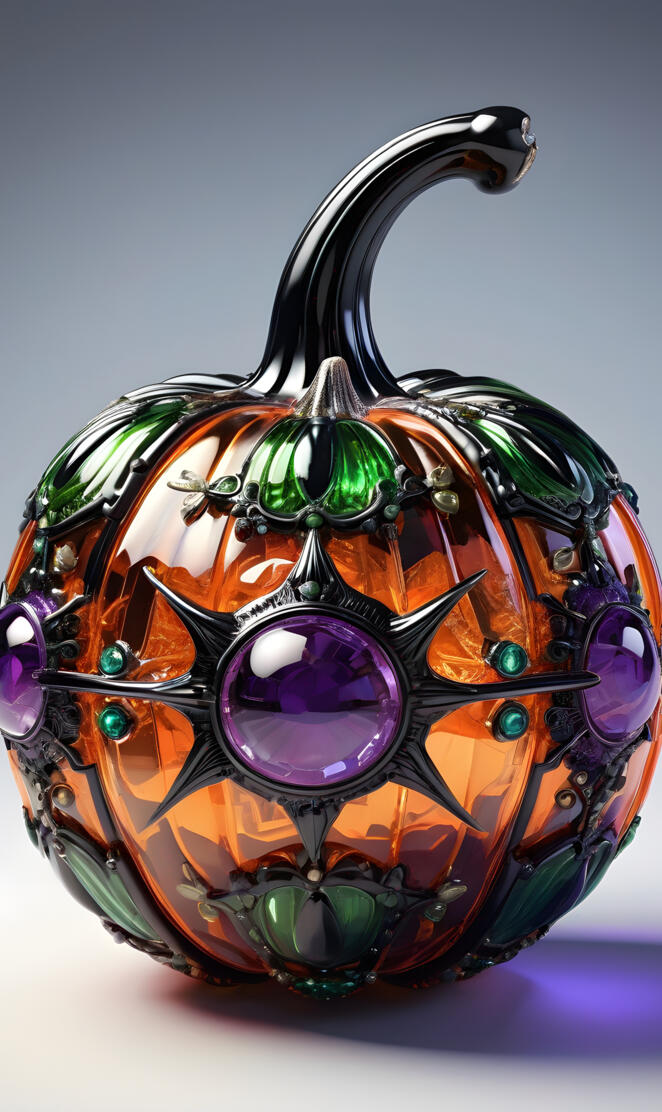 Compass Glass Halloween Pumpkin