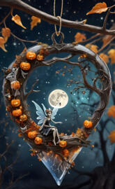 a tree with a painting of a person on it