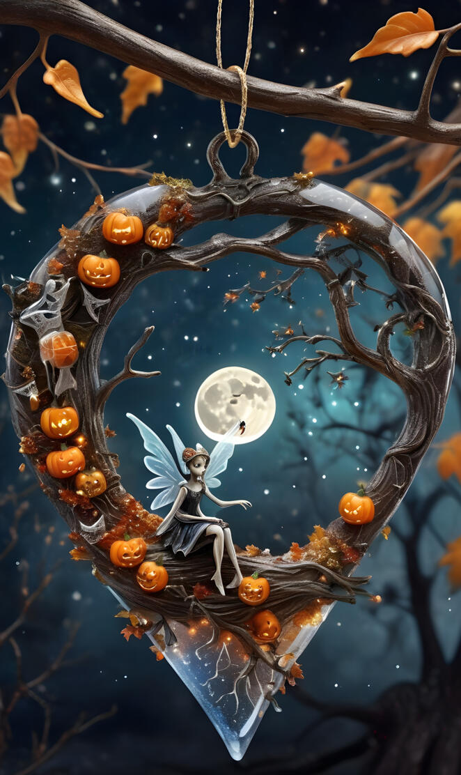 a tree with a painting of a person on it