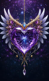 purple Inner Light* crystal heart