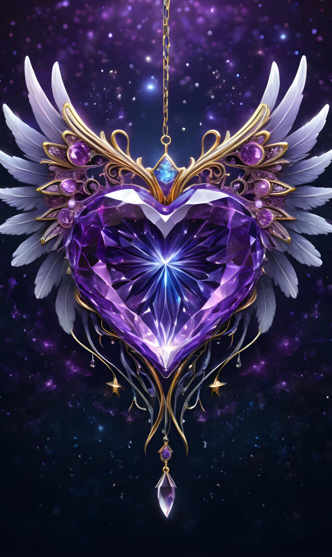 purple Inner Light* crystal heart